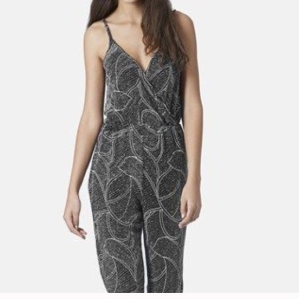 Topshop wrap glitter jumpsuit